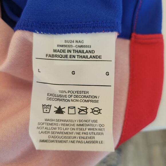 Nike USA 2024 Home Soccer Jersey Womens Large Blue Red Dri Fit Wicking Stretch - Picture 6 of 9